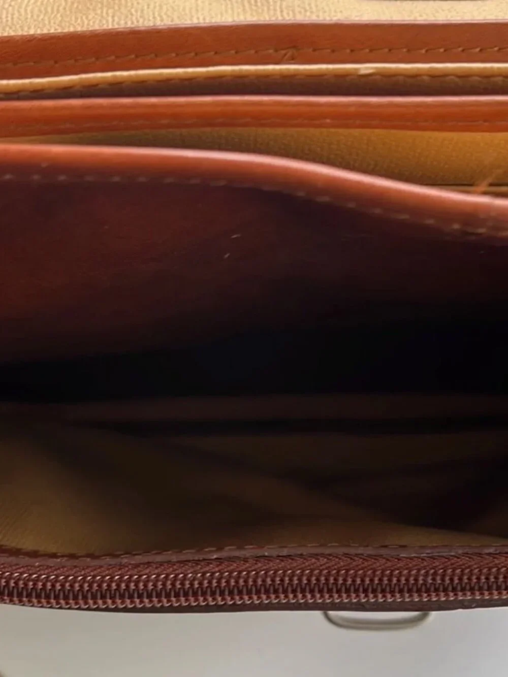 T. Anthony Soft Flap Briefcase Laptop Bag Brown Italian Leather Shoulder Strap